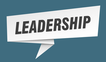 leadership banner. leadership speech bubble, label, sticker, sign template