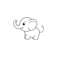 baby elephant cartoon coloring book