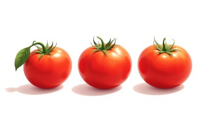 Vibrant red tomatoes in a neat row, fresh produce concept