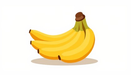 Vibrant organic bananas on white background, healthy nutrition