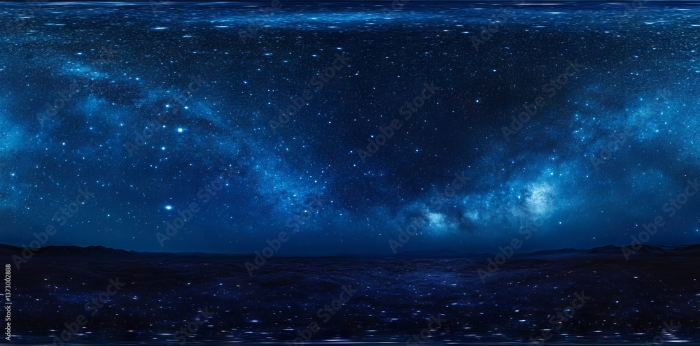 Poster the universe is depicted as a space nebula with stars in a virtual reality environment that features