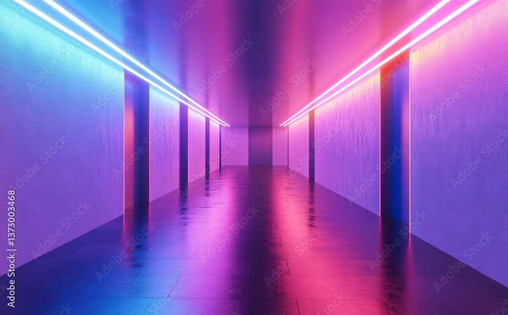 Poster the scene is set with a 3d render of a minimalist abstract background, complete with glowing lines, 