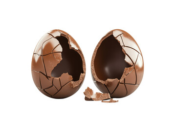 a cracked open chocolate eater egg