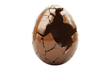 a cracked open chocolate eater egg