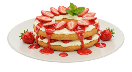Isolated Strawberry Cake