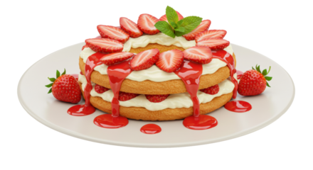 Isolated Strawberry Cake