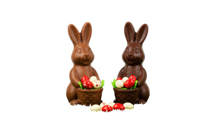 Isolated Chocolate Easter Bunnies