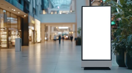 Free space marketing display located in a vibrant, urban green department store offering a prime location for businesses to advertise their products.