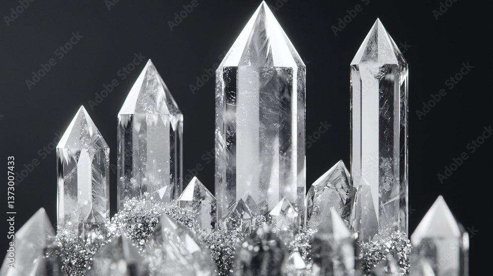 Poster dazzling bunch of diamonds displaying a spectrum of sparkling reflections under harsh lighting in an