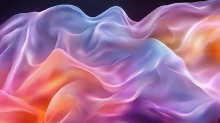 Fototapeta premium Colorful Abstract Fabric Waves in Motion with Soft Light Effects