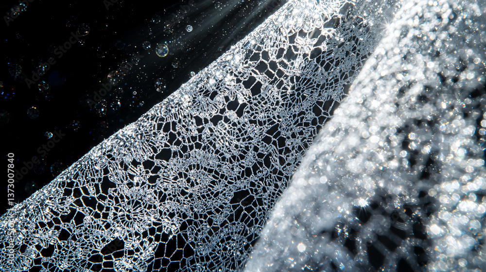 Poster striking black and white object under spotlight effect capturing the intriguing shapes and textures 