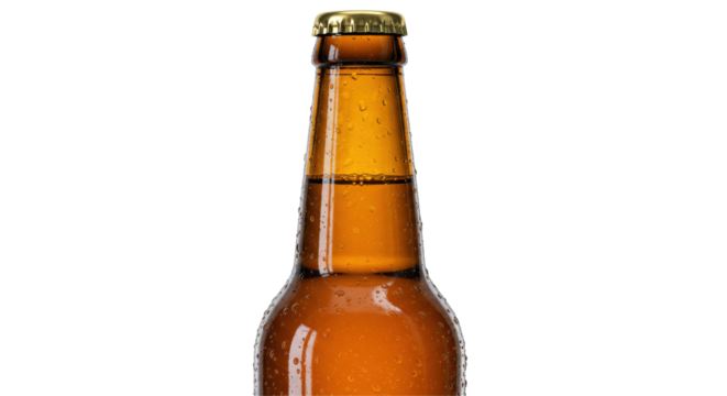 Isolated Amber Beer Bottle