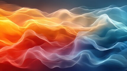 Obraz premium Abstract Colorful Waves of Light in Dynamic Flowing Pattern