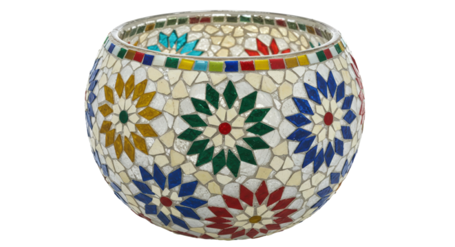 Isolated Mosaic Glass Bowl