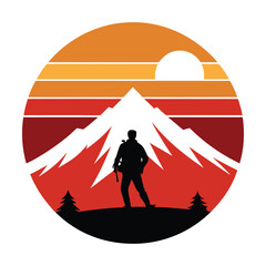 Obraz premium silhouette of a man with a backpack