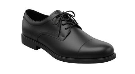 Isolated Black Leather Dress Shoe