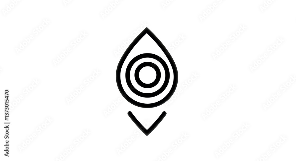 Poster isolated drop with concentric circles