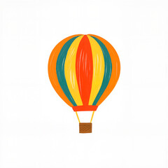 Fototapeta premium Vibrant hot air balloon floats joyfully in the sky, adventure spirit