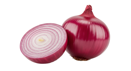 Isolated Sliced Red Onion