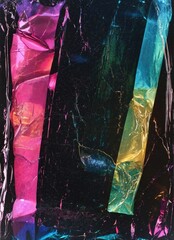 Shiny Metallic Foil Texture with Vibrant Iridescent Colors