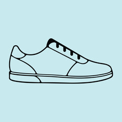 Running shoes fitness and sport, gym sign vector graphics, a white background, eps 10.