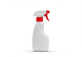 Close Up of Spray Bottle Product Mockup with Red and White Details