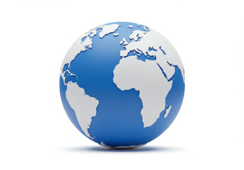 Naklejka premium Earth Globe Model Isolated on White Representing Global Connectivity