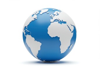 Fototapeta premium Globe Showing Continents on White Background World Geography Concept