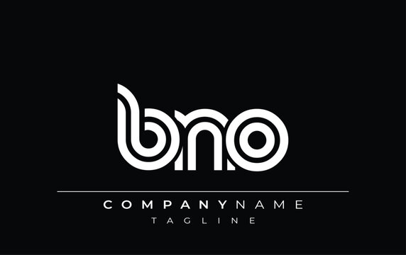 BNO Creative Unique Modern Letter Logo Design. Stylized logo featuring a unique letter design, presenting abstract minimalist aesthetics and modern appeal
