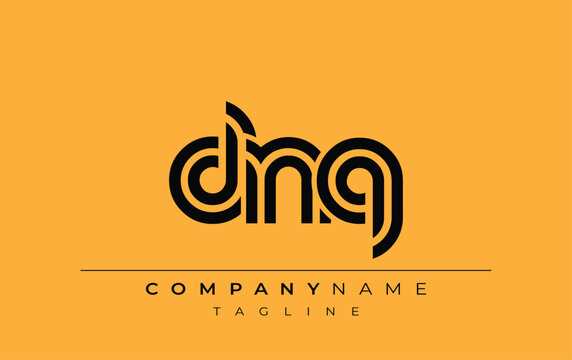 DNQ Creative Unique Modern Letter Logo Design. Stylized logo featuring a unique letter design, presenting abstract minimalist aesthetics and modern appeal