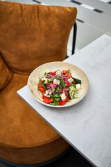Greek Salad with Feta and Fresh Vegetables