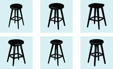 Kitchen Stool silhouette vector