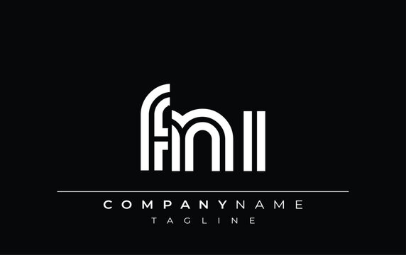 FNI Creative Unique Modern Letter Logo Design. Stylized logo featuring a unique letter design, presenting abstract minimalist aesthetics and modern appeal