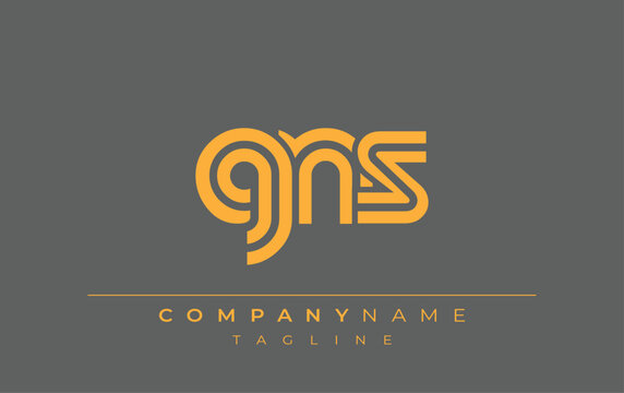 GNS Creative Unique Modern Letter Logo Design. Stylized logo featuring a unique letter design, presenting abstract minimalist aesthetics and modern appeal