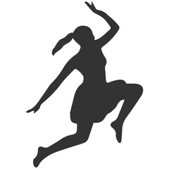 
Silhouette of beautiful  girl dancing at the country music festival.