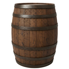 Obraz premium Rustic Wooden Barrel – Vintage Charm with Timeless Craftsmanship isolated on transparent background