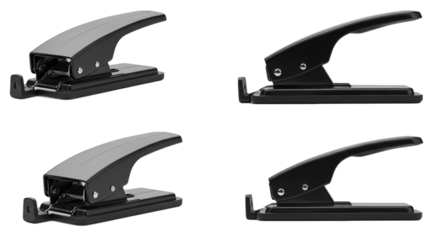 Composition of black hole punchers in minimalist layout for office administration