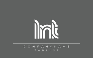 Fototapeta premium LNT Creative Unique Modern Letter Logo Design. Stylized logo featuring a unique letter design, presenting abstract minimalist aesthetics and modern appeal
