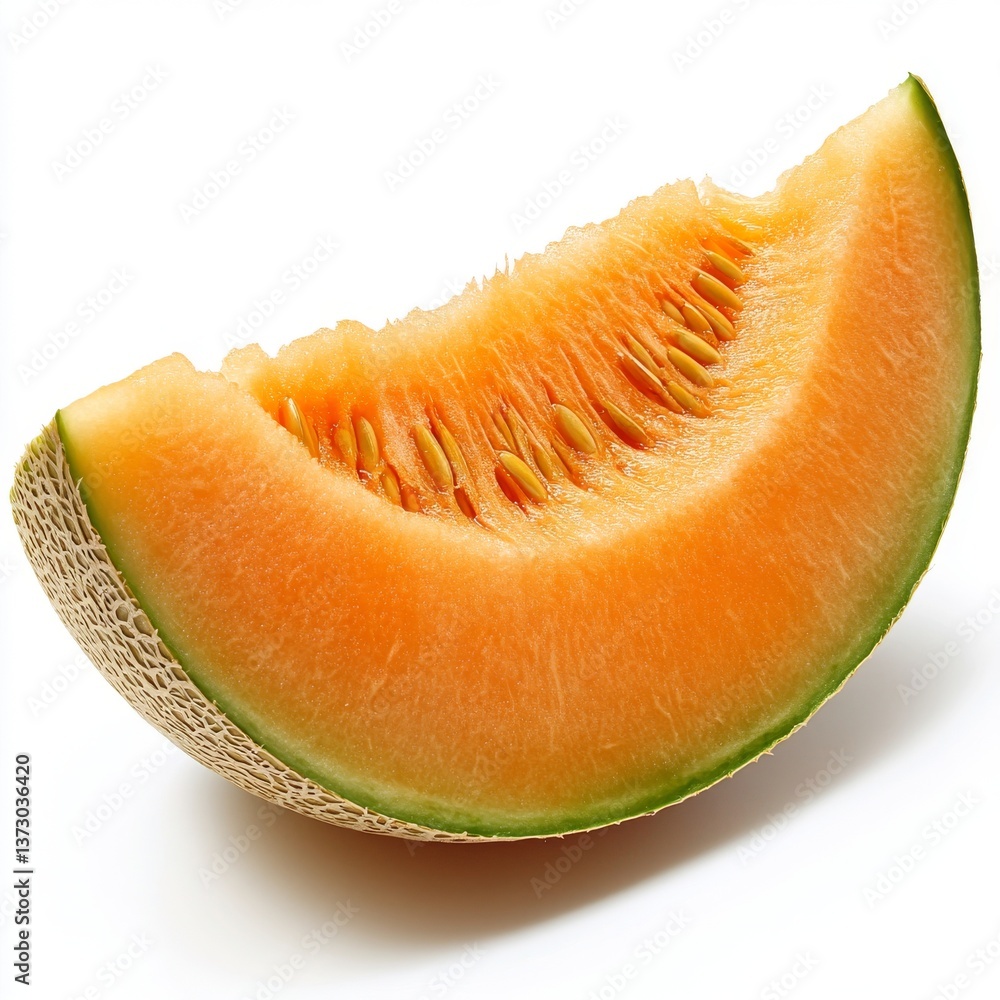 Poster isolated cantaloupe melon slice on a transparent background