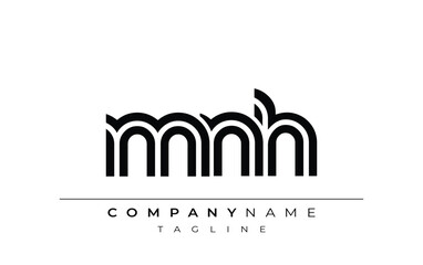 MNH Creative Unique Modern Letter Logo Design. Stylized logo featuring a unique letter design, presenting abstract minimalist aesthetics and modern appeal © Mahamud