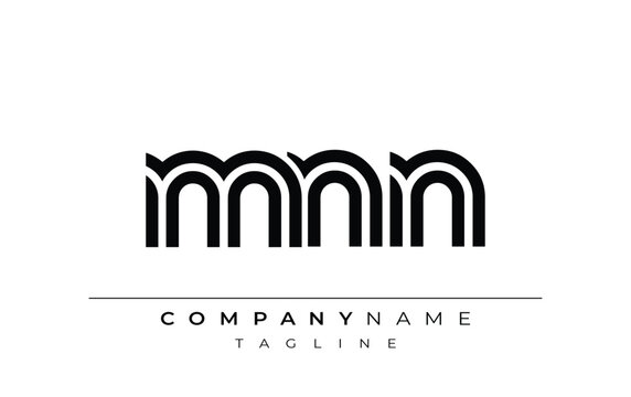 MNN Creative Unique Modern Letter Logo Design. Stylized logo featuring a unique letter design, presenting abstract minimalist aesthetics and modern appeal