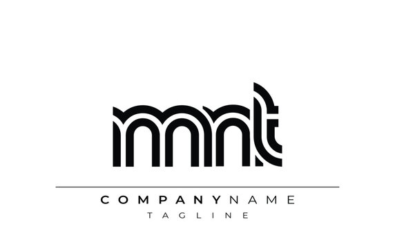 MNT Creative Unique Modern Letter Logo Design. Stylized logo featuring a unique letter design, presenting abstract minimalist aesthetics and modern appeal