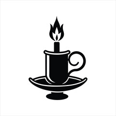  Minimalist Candle in Cup Icon Elegant Logo Template