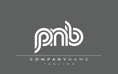 PNB Creative Unique Modern Letter Logo Design. Stylized logo featuring a unique letter design, presenting abstract minimalist aesthetics and modern appeal