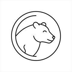 Modern Bear Logo Design Circular Vector Icon