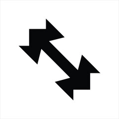 Resize Enlarge Arrow Icon Vector Silhouette Illustration