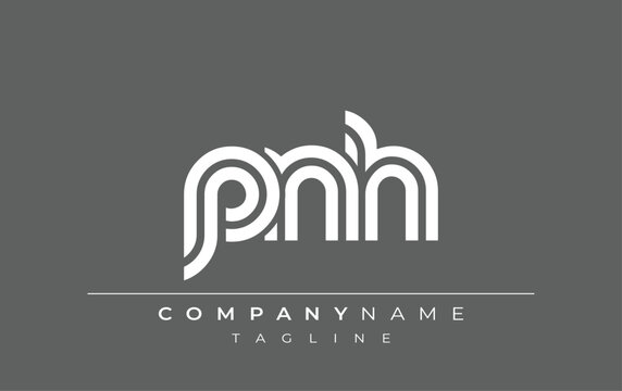 PNH Creative Unique Modern Letter Logo Design. Stylized logo featuring a unique letter design, presenting abstract minimalist aesthetics and modern appeal