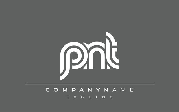PNT Creative Unique Modern Letter Logo Design. Stylized logo featuring a unique letter design, presenting abstract minimalist aesthetics and modern appeal
