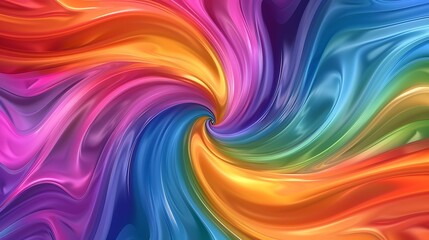 Vibrant abstract background featuring a swirling vortex of smooth, liquid-like rainbow colors blending seamlessly. Dynamic, colorful, and fluid motion.

