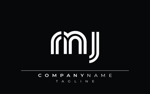RNJ Creative Unique Modern Letter Logo Design. Stylized logo featuring a unique letter design, presenting abstract minimalist aesthetics and modern appeal